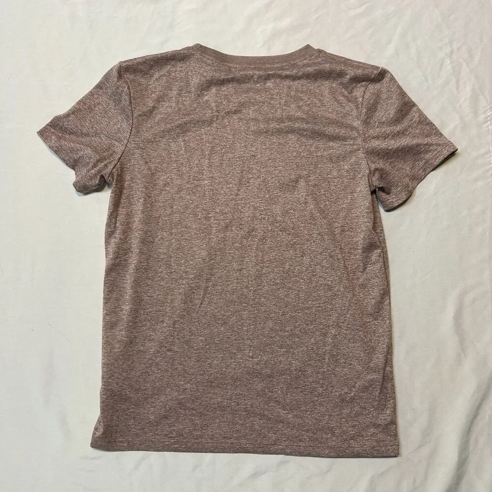 Nike Dri Fit Heathered Rose Short Sleeve Athletic T Shirt Women's XS